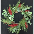 Xmas Wreath with Cone & Red Berries 20"